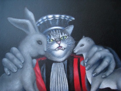 Cassou, <em>Le chat, la belette et le petit lapin</em>, digigraphie signée, 60x80cm
